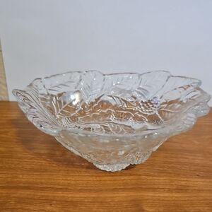 Clear Loganberry Glass Decorative Bowl